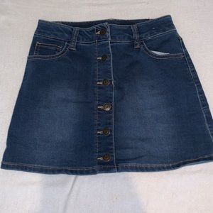 Denim button up skirt